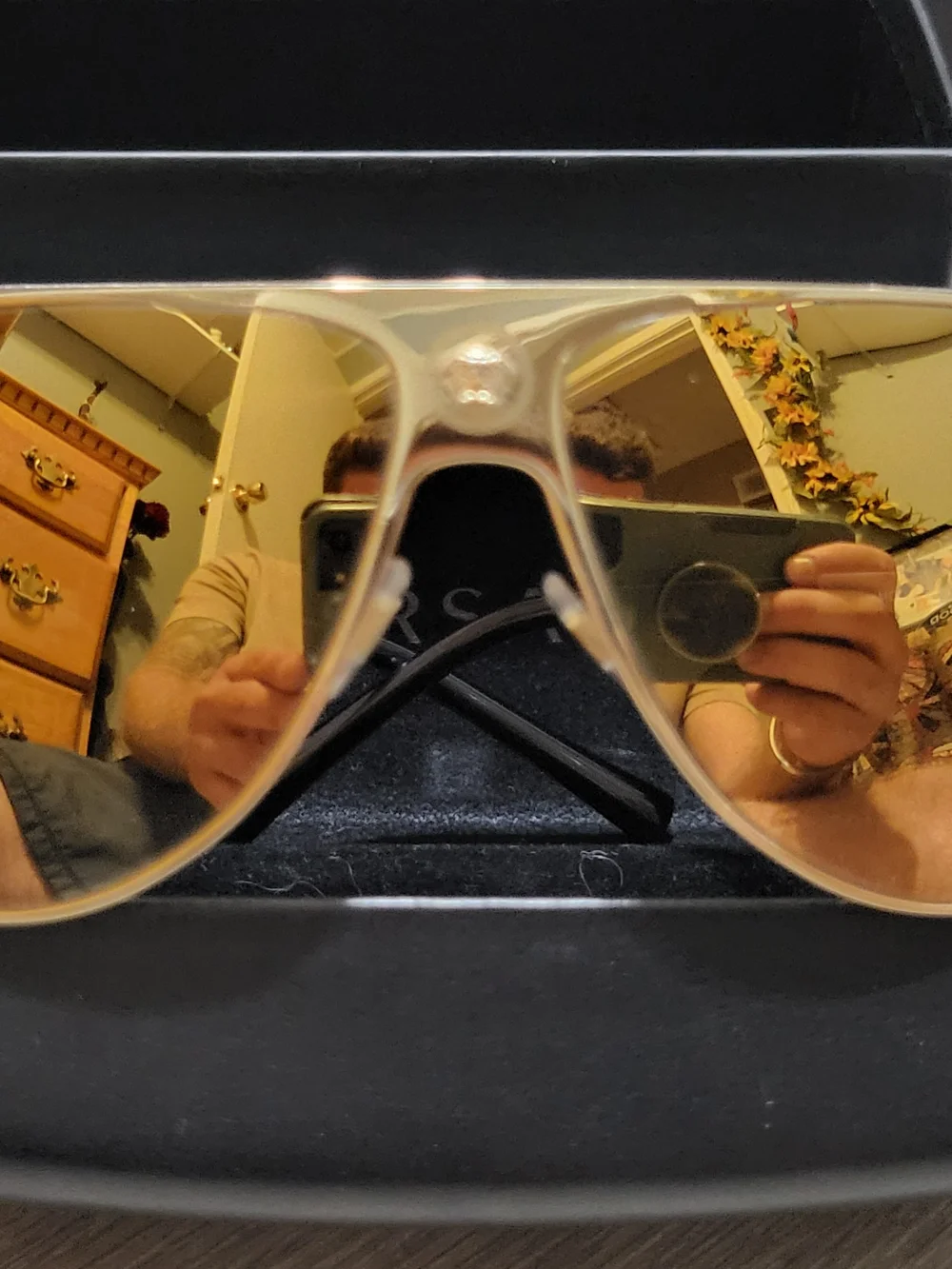 ✨️ Versace Men’s Custom Gold Aviator Sunglasses